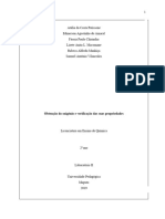 Relatorio de Producao Do Oxigenio e Verificacao Das Suas Propriedades