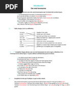 Correction Fiche Exercices CM Des Mots Homonymes