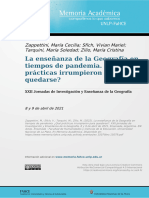 Zappettini, Sfich, Tarquini y Zilio - La Enseñanza de La Geografía en Tiempos de Pandemia