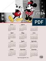 Calendario 2024 Mickey y Minnie Vintage