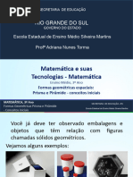 GEOMETRIA ESPACIAL - Prismas e Pirâmides - Conceitos Iniciais