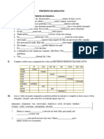 Preterito Do Indicativo I. Coloque Os Verbos No Pretérito Do Indicativo