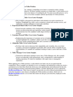 Cover Letter Examples For Teller Position