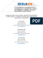 Endettement Exterieur Et Durabilite de La Croissance Économique en Afrique de L'Ouest