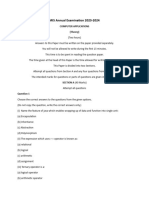 MIS Annual Examination 2023-2024: Computer Applications (Theory)