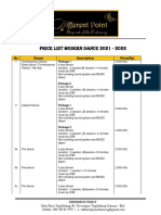 Price List Modern Dance 2021 - 2022