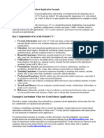 Curriculum Vitae Grad School Application Example