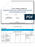 2024/2025年华小六年级英文全年教学计划 RPT Year 6 English Language SJKC 2024/2025