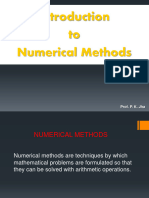 To Numerical Methods: Prof. P. K. Jha