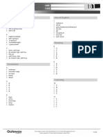 B1 UNIT 6 Test Answer Key Standard