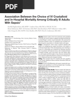 Association Between The Choice of IV Crystalloid and In-Hospital Mortality Among Critically Ill Adults With Sepsis