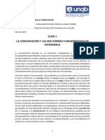 Las Dos Maneras Fundamentales de Entender La Comunicación