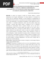 Lei Anticorrupção e Fraudes em Licitações Públicas: Análise Sobre o Combate À Corrupção Administrativa