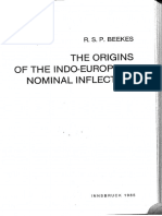 Beekes The Origins of Indo European Nominal Inflection