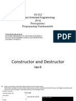 OOP Lec 5 (Constructor&Destructor)