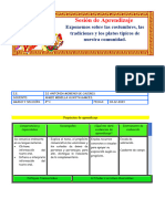 4° Sesión Día 5 Com Exponemos Sobre Las Costumbres, Las Tradiciones y Los Platos Típicos de Nuestra Comunidad