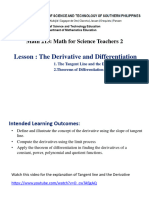 Tangent Line and Derivative Theorems of Differentiation