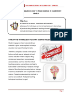 Chapter 7 Techniques On How To Teach Science in Elementary Levels