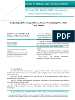 Technological Processing of Gold-, Copper-Containing Ores of The Taror Deposit