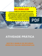 Resolução - (032) 98482-3236 - Atividade Prática - Gestão e Manejo de Recursos Hídricos e Bacias Hidrográficas