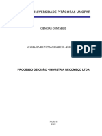 Estágio - Industria Recomeço Ltda - 7º Periodo - Ciencias Contabes - Angelica