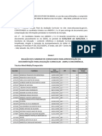 Relação Dos Candidatos Convocados para Apresentação Da Documentação para Avaliação Curricular - Ampla Concorrência. Técnico Nível Médio/Temporário