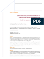 ¿Cómo El Interés y La Motivación Influyen en El Aprendizaje de Una Lengua Extranjera