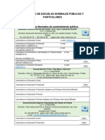 Directorio Escuela Normales Publicas Particulares