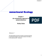 An Evolutionary Approach To Animal Behaviour 1