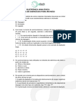 Lista de Exercícios Revisão - Eletrônica Analógica