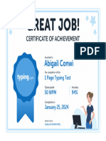 Abigail Conwi: 1 Page Typing Test 50 WPM 94% January 25, 2024