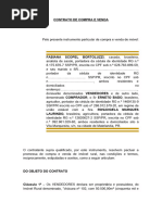 Modelo de Contrato de Compra e Venda de Bem Imóvel