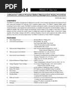 R5601T Series: Lithium-Ion/ Lithium Polymer Battery Management Analog Front-End