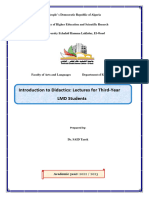 Introduction To Didactics HANDOUT