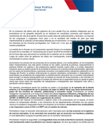 Carta Mesa Política Del FA: El Gobierno Fracasó