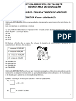 4ano MATEMÁTICA Ativ27 Utilizar As Propriedades Das Operações