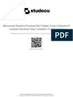 Manual de Derecho Procesal Del Trabajo Tomo I Derecho Procesal Individual Cesar Landelino Franco Lopez