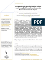 Las Garantías Judiciales y Los Derechos Políticos en El Proceso Disciplinario Colombiano Contra Funcionarios de Elección Popular