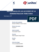 Impportancia de Las Acciones Realizadas Por La Administracion Tributaria