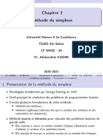 Chapitre 3 Méthode Du Simplexe: Université Hassan II de Casablanca FSJES Ain Sebaa LF Mass - S4 Pr. Abderrahim KADIRI