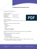 Template Employee Exit Clearance Form