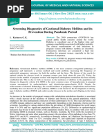 Screening Diagnostics of Gestional Diabetes Mellitus and Its Prevention During Pandemic Period