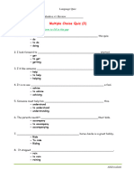 Multiple Choice Verb Form Quiz 2