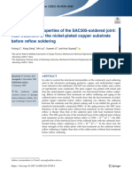 Enhancing The Properties of The SAC305-Soldered Joint Heat Treatment of The Nickel-Plated Copper Substrate Before Reflow Soldering