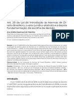 Art. 20 Da Lei de Introdução Às Normas de Di-Reito Brasileiro, o Valor Jurídico Abstrato e A Devida Funda Mentação Da Escolha Da Decisão