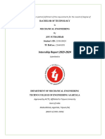 Internship Report 2023-2024: A Report Submitted in Partial Fulfillment of The Requirements For The Award of Degree of