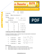 Fichas de Valor Absoluto de Un Numero para Sexto de Primaria