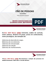 Questões - Gestão de Pessoas - Prafa. Giovanna Carranza