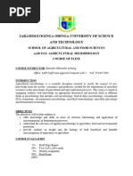 Course Outline. Agricultural Microbiology