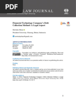 Financial Technology Company's Debt Collection Method A Legal Aspect